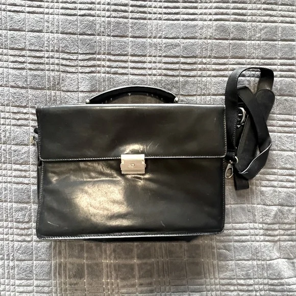 Kenneth Cole NY Black Leather Women’s Briefcase - Picture 1 of 7
